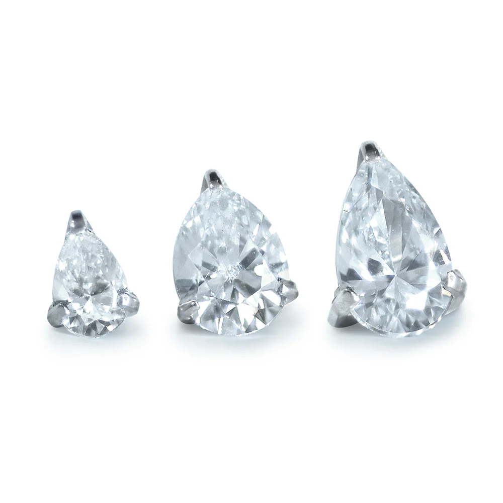 Titanium Pear Cut Prong Set Gem - Overstock